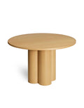 4/4 wooden round dining table in natural oak finish