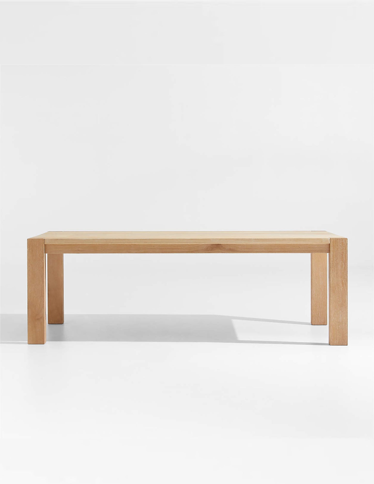 white oak dining table side profile minimalist design