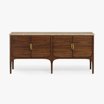 Fontaine Walnut and Travertine Buffet