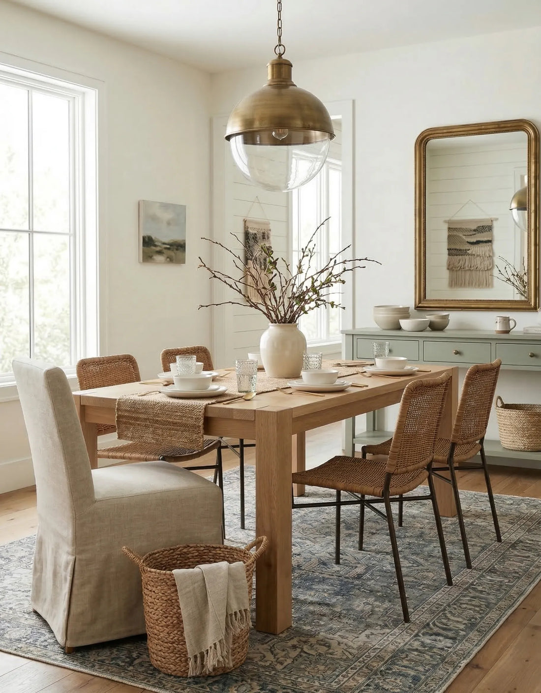 Tonca solid white oak dining table seating up to 8 people