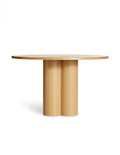 Natural oak round wooden dining table minimalist design